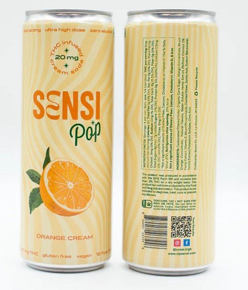 Orange Cream Soda - Sensi Pop - 20mg of natural THC
